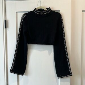 Zara Cropped Sweater with Stitching